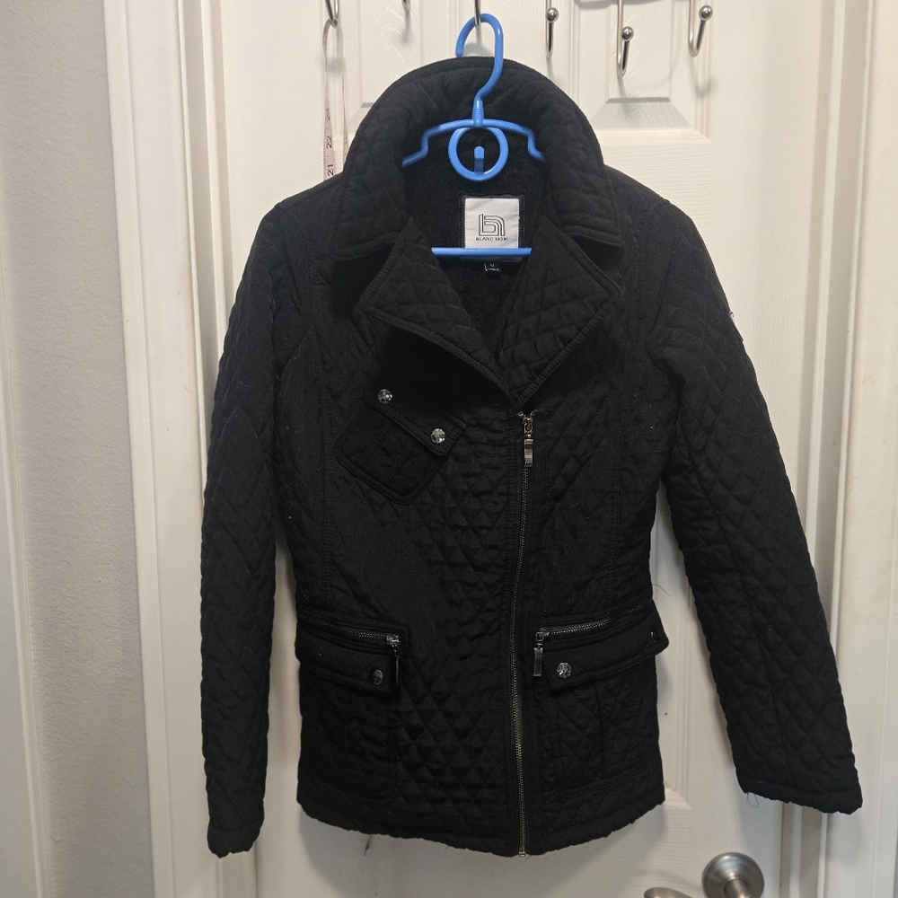 Blanc Noir Quilted Black Puffer Jacket Size M